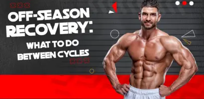 Atleta com foco na recuperação fora da temporada para restaurar hormônios e apoiar a saúde dos órgãos entre os ciclos de esteroides