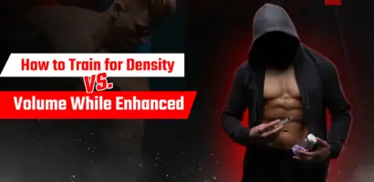 Atleta aprimorado explicando treinamento de densidade versus volume para crescimento e recuperação muscular