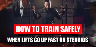 Atleta treinando com segurança com pesos pesados enquanto se concentra na forma adequada e na proteção das articulações durante rápidos ganhos de força com esteróides