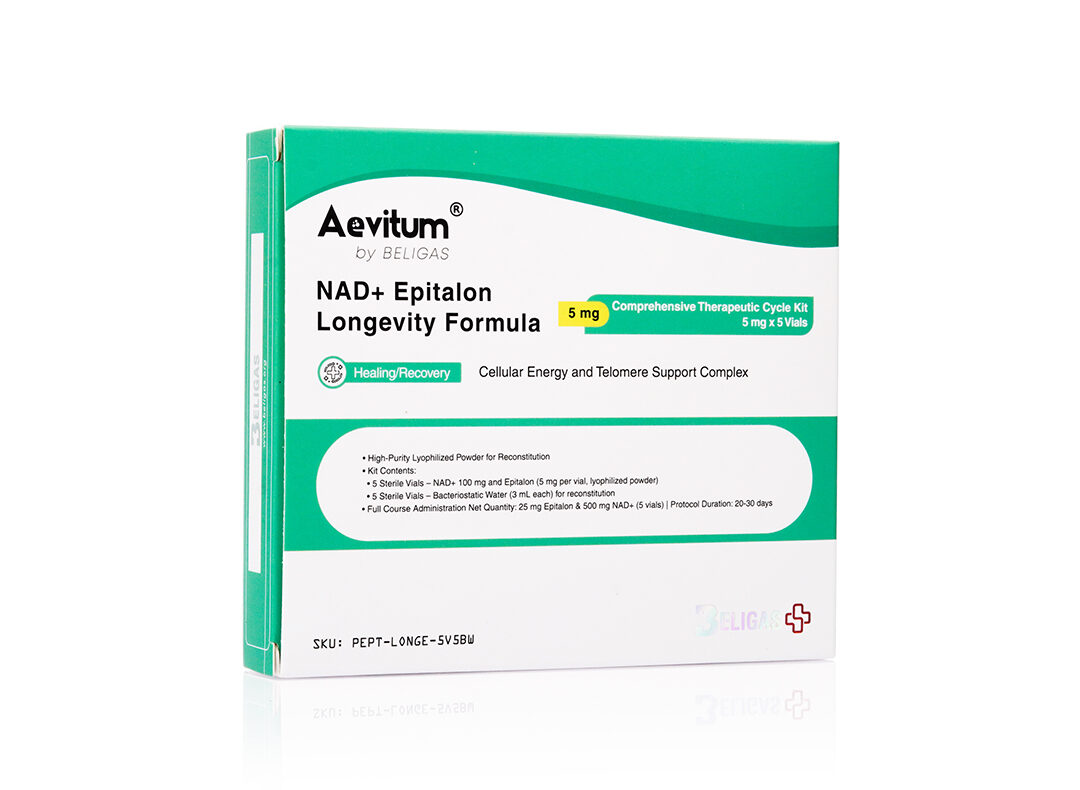 NAD+ e Epitalon, 5 mg (1 ciclo completo: 25 mg no total)